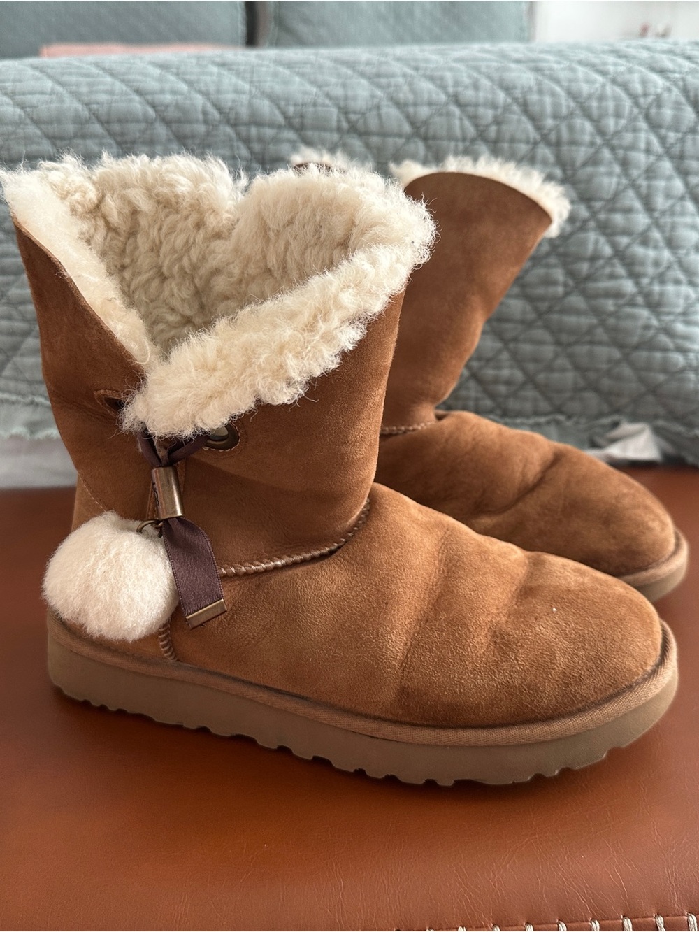 UGG Brown Faux-Shearling Winter Boots - Cozy Lined Slip-On